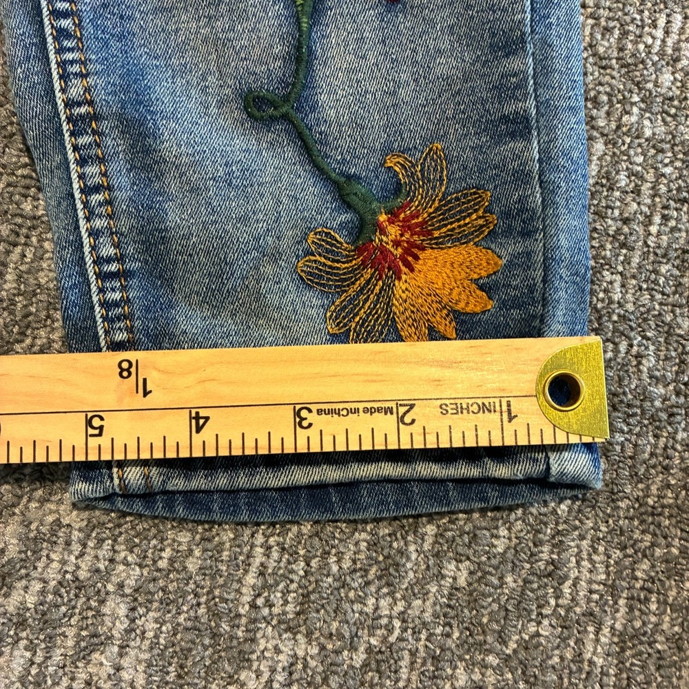 Venus Embroidered Floral Skinny Jeans Womens Size 8 Cottagecore Light Wash Ankle - Picture 2 of 12
